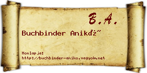 Buchbinder Anikó névjegykártya